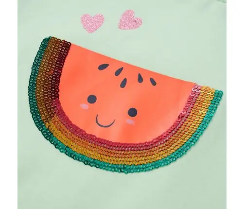 Vaikiški Marškinėliai Su Rankovėmis Su Raukiniais, Žali, 116 Dydžio