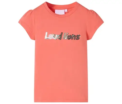 Vaikiški Marškinėliai Trumpomis Rankovėmis, Koralų, 92 Dydžio