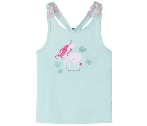 Vaikiški Marškinėliai Be Rankovių, Šviesiai Mėtiniai, 116 Dydžio