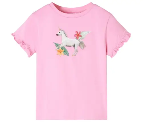 Bērnu Krekls Ar Īsām Piedurknēm, Koši Rozā, 128