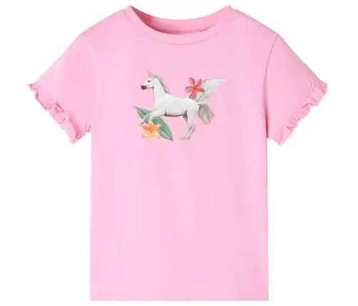 Vaikiški Marškinėliai Trumpomis Rankovėmis, Rožiniai, 140 Dydžio