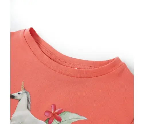 Vaikiški Marškinėliai Trumpomis Rankovėmis, Koralų, 104 Dydžio