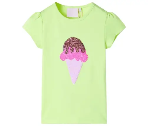 Bērnu T-Krekls, Neona Dzeltens, 140