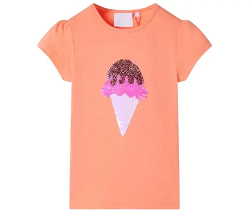 Bērnu T-Krekls, Neona Oranžs, 116