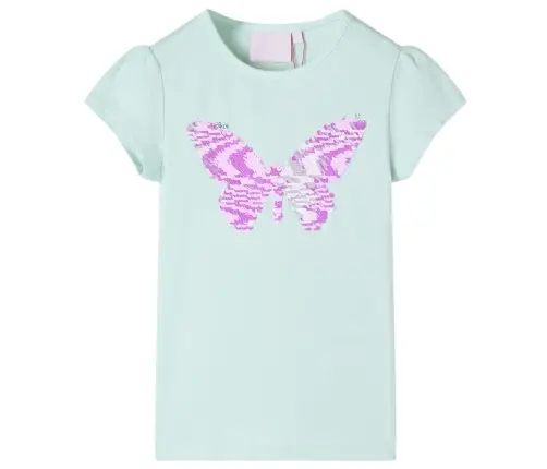 Lühikeste Varrukatega Laste Särk, Hele Mündiroheline, 104