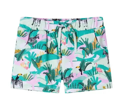 Laste Lühikesed Püksid Pingutusnööriga, Hele Mündiroheline, 92