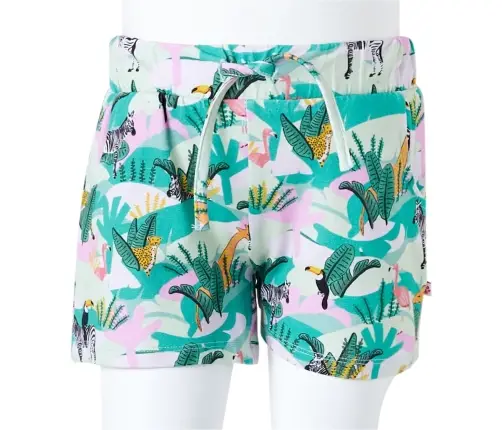 Laste Lühikesed Püksid Pingutusnööriga, Hele Mündiroheline, 92