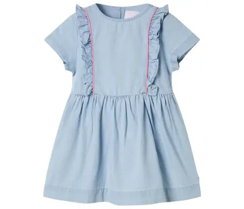 Bērnu Kleita Ar Volāniem, Gaiši Zila, 92