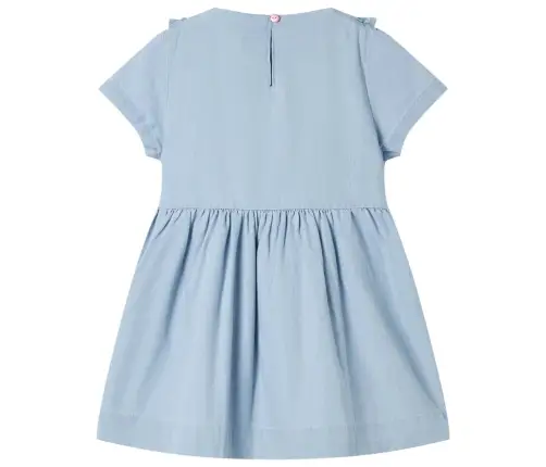 Bērnu Kleita Ar Volāniem, Gaiši Zila, 104