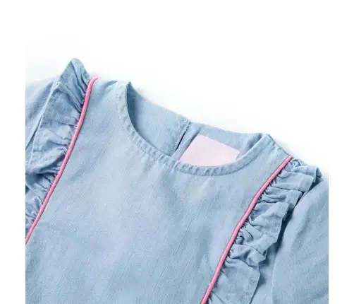 Bērnu Kleita Ar Volāniem, Gaiši Zila, 104