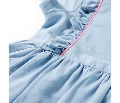 Bērnu Kleita Ar Volāniem, Gaiši Zila, 140