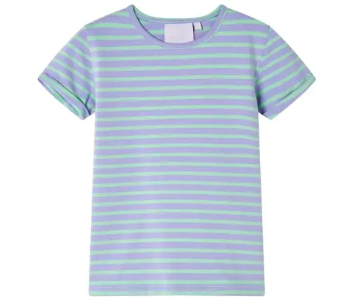 Vaikiški Marškinėliai, Ryškiai Mėtinės Spalvos, Dryžuoti, 116 Dydžio