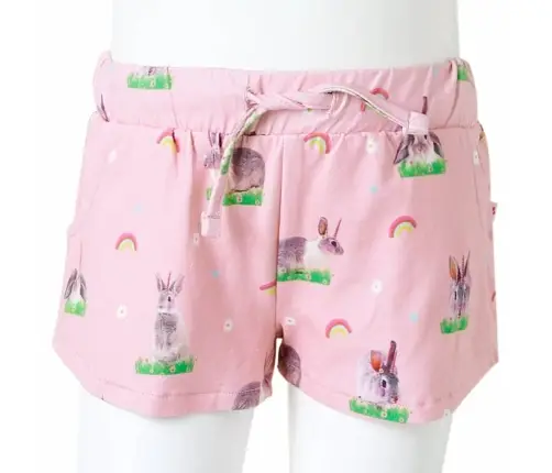 Vaikiški Šortai Su Sutraukiama Juostele, Šviesiai Rožiniai, 128 Dydžio