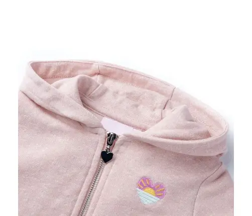 Vaikiškas Sportinis Megztinis Su Gobtuvu Ir Užtrauktuku, Rožinis