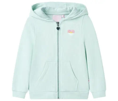 Bērnu Jaka Ar Kapuci Un Rāvējslēdzēju, Gaiša Piparmētru, 104