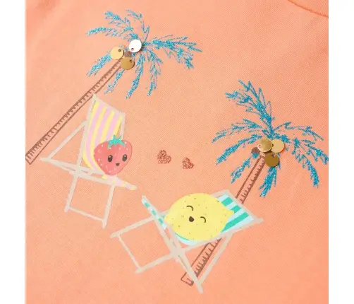 Bērnu T-Krekls, Persiku Krāsa, 92