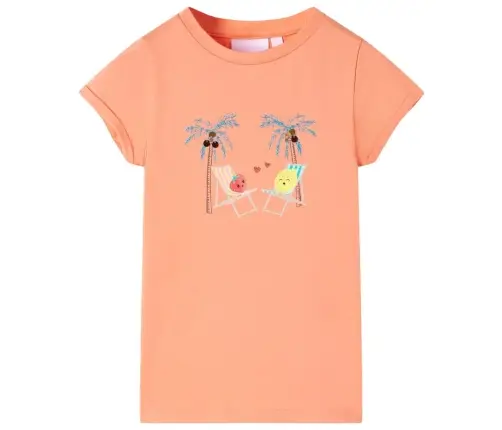 Vaikiški Marškinėliai, Persikinės Spalvos, 116 Dydžio