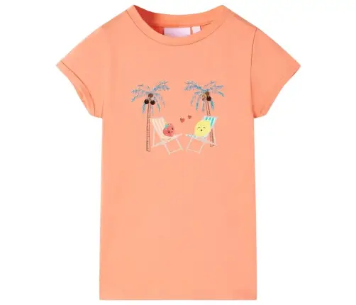 Bērnu T-Krekls, Persiku Krāsa, 140