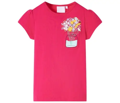 Bērnu T-Krekls, Koši Rozā, 116