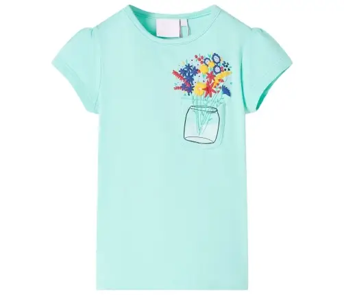 Vaikiški Marškinėliai, Šviesiai Mėtinės Spalvos, 128 Dydžio