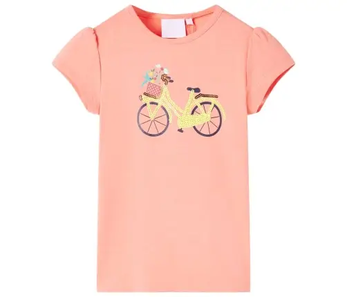 Vaikiški Marškinėliai, Neoninės Koralinės Spalvos, 104 Dydžio