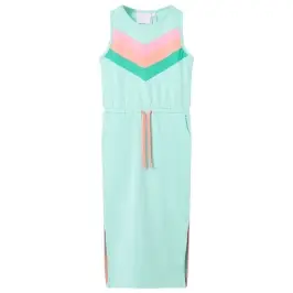 Vaikiška Suknelė Su Sutraukiama Juostele, Šviesiai Mėtinė, 128 Dydžio