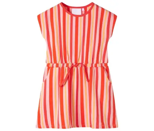 Vaikiška Suknelė Su Sutraukiama Juostele, Rožinė/Raudona, 104 Dydžio