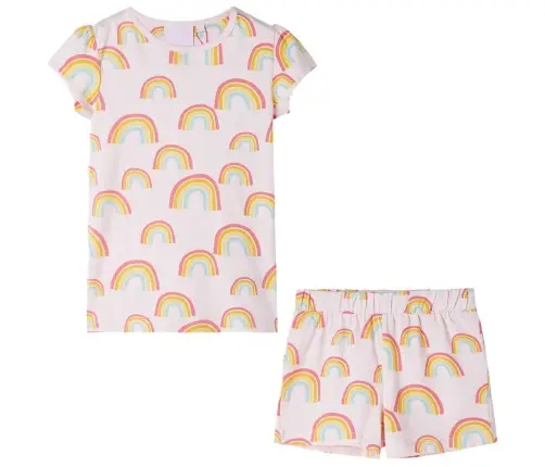 Laste Pidžaama, Lühikeste Varrukatega, Pehme Roosa, 128