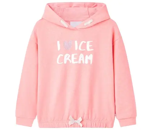 Vaikiškas Sportinis Megztinis Su Gobtuvu, Ryškiai Rožinis, 128 Dydžio