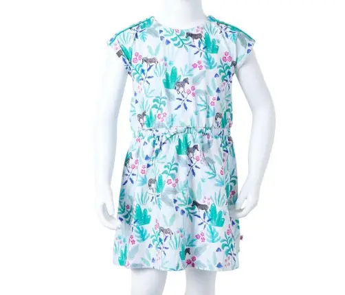 Laste Kleit, Ekrüü Ja Tume Mündiroheline, 116