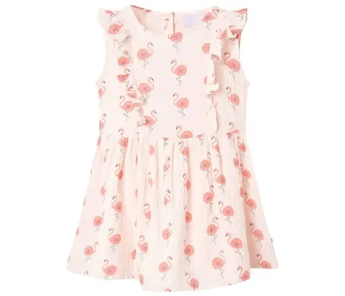 Bērnu Kleita Ar Volāniem, Maigi Rozā, 116