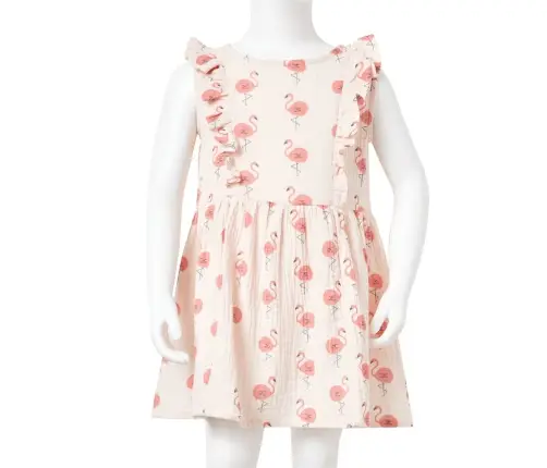 Bērnu Kleita Ar Volāniem, Maigi Rozā, 140