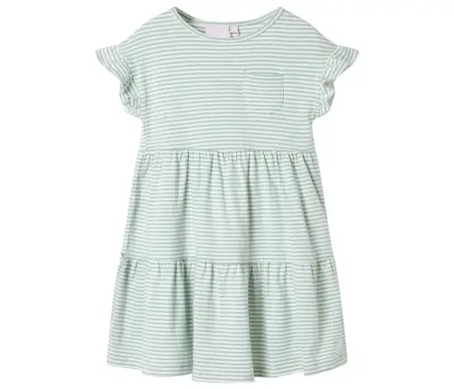 Bērnu Kleita Ar Volāniem, Piparmētru, 140