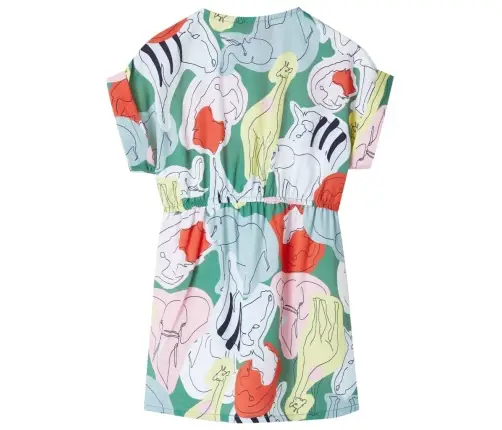 Vaikiška Suknelė, Žalios Spalvos, 128 Dydžio