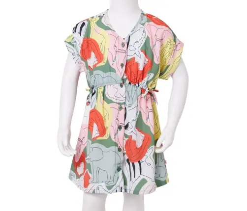 Vaikiška Suknelė, Žalios Spalvos, 128 Dydžio