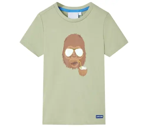 Bērnu Krekls Ar Īsām Piedurknēm, Gaišs Haki, 92