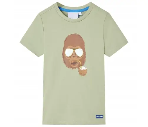 Bērnu Krekls Ar Īsām Piedurknēm, Gaišs Haki, 128