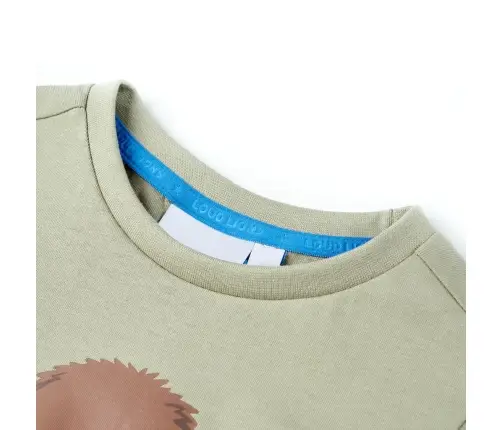 Bērnu Krekls Ar Īsām Piedurknēm, Gaišs Haki, 128