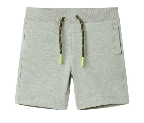 Laste Lühikesed Püksid Pingutusnööriga, Hele Khaki Melange, 116