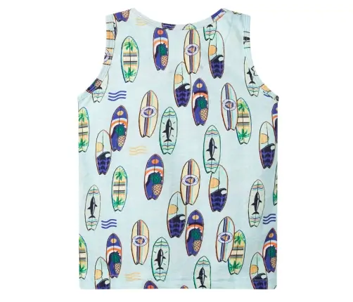 Vaikiški Marškinėliai Be Rankovių, Mėlynos Spalvos Mišinys, 128 Dydžio