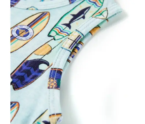 Vaikiški Marškinėliai Be Rankovių, Mėlynos Spalvos Mišinys, 128 Dydžio