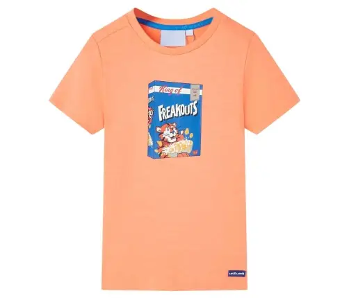 Laste T-Särk, Lühikeste Varrukatega, Neoonoranž, 140