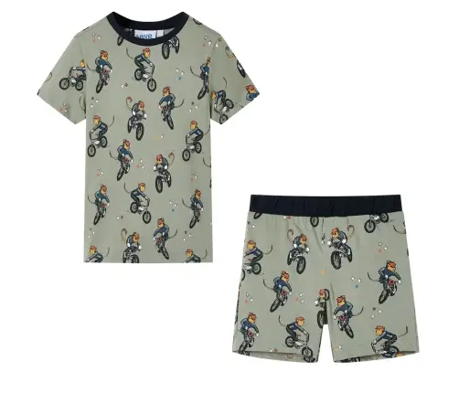 Bērnu Pidžama Ar Īsām Piedurknēm, Gaiša Haki, 116