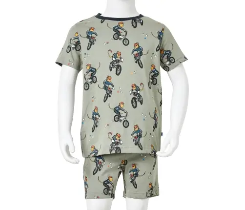 Bērnu Pidžama Ar Īsām Piedurknēm, Gaiša Haki, 116