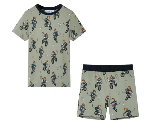 Laste Pidžaama, Lühikeste Varrukatega, Hele Khaki, 128