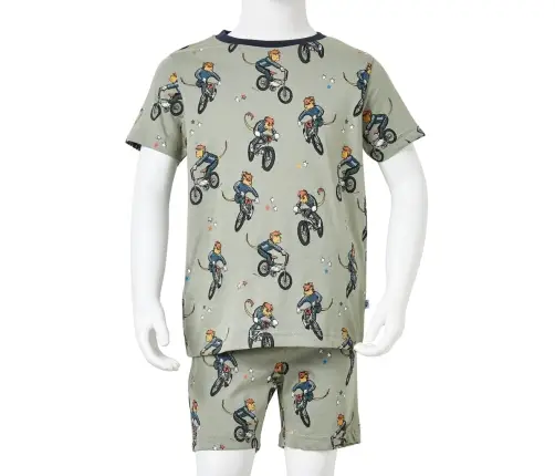 Laste Pidžaama, Lühikeste Varrukatega, Hele Khaki, 128