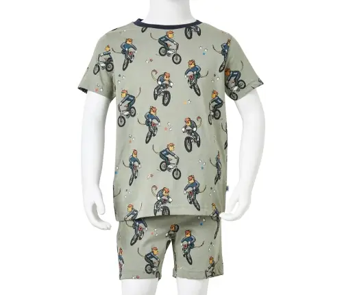 Vaikiška Pižama Trumpomis Rankovėmis, Šviesi Chaki, 140 Dydžio