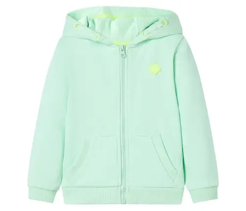 Vaikiškas Sportinis Megztinis Su Gobtuvu Ir Užtrauktuku, Žalias, 128