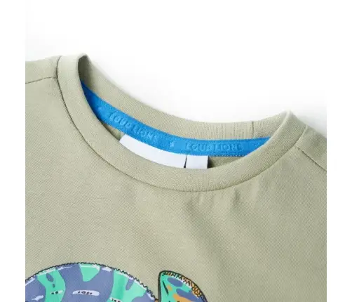 Bērnu Krekls Ar Īsām Piedurknēm, Gaišs Haki, 104