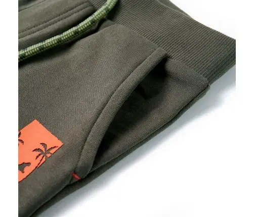 Bērnu Šorti Ar Aukliņu, Tumšs Haki, 128